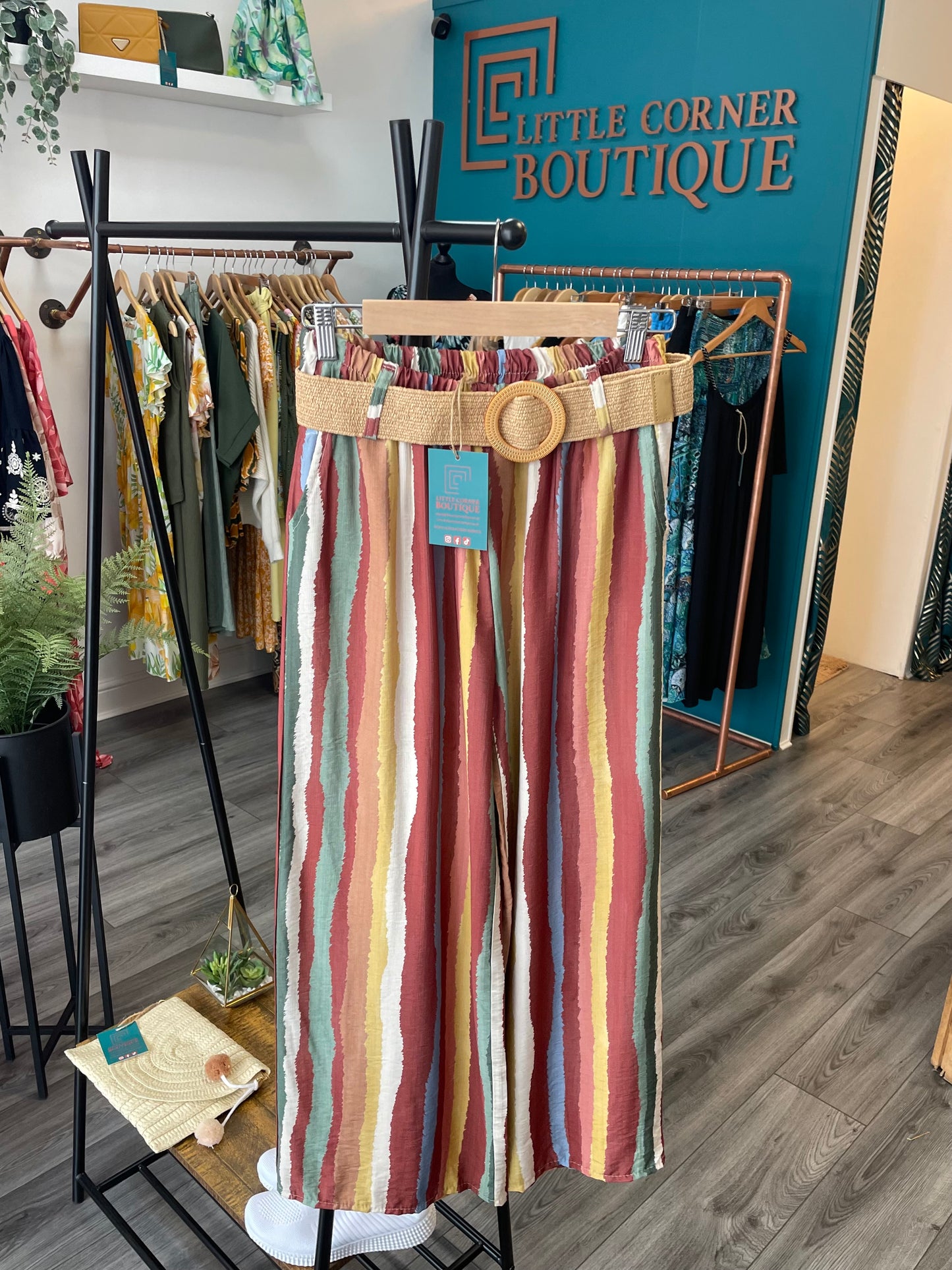 Striped Wide Leg Trousers
