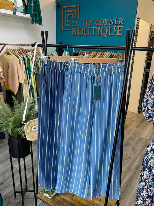 Striped Wide Leg Trousers