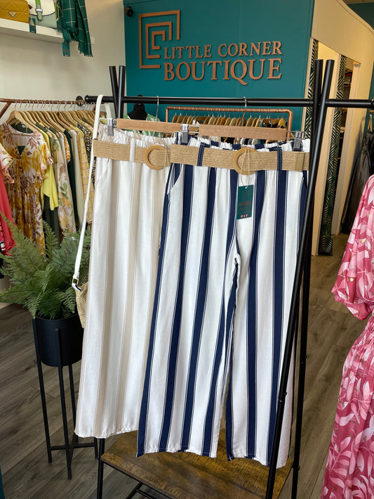Wide Striped Summer Trousers