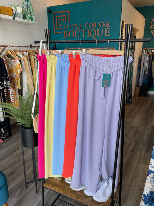 Tied Wide Leg Summer Trousers