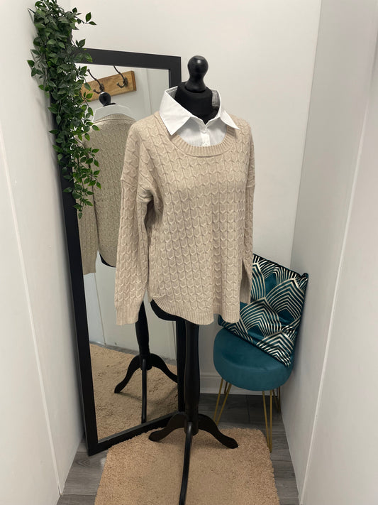 Knit Jumpers with Shirt