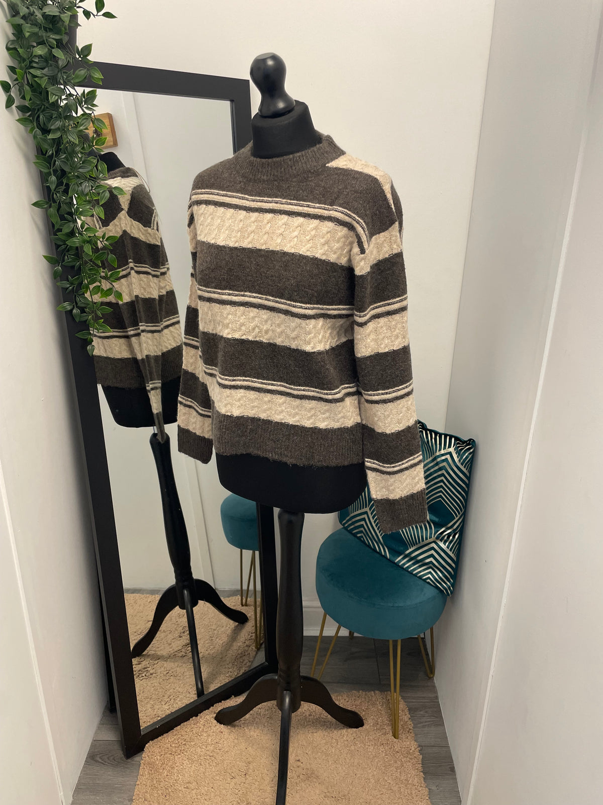 Striped Cable Knit Jumpers