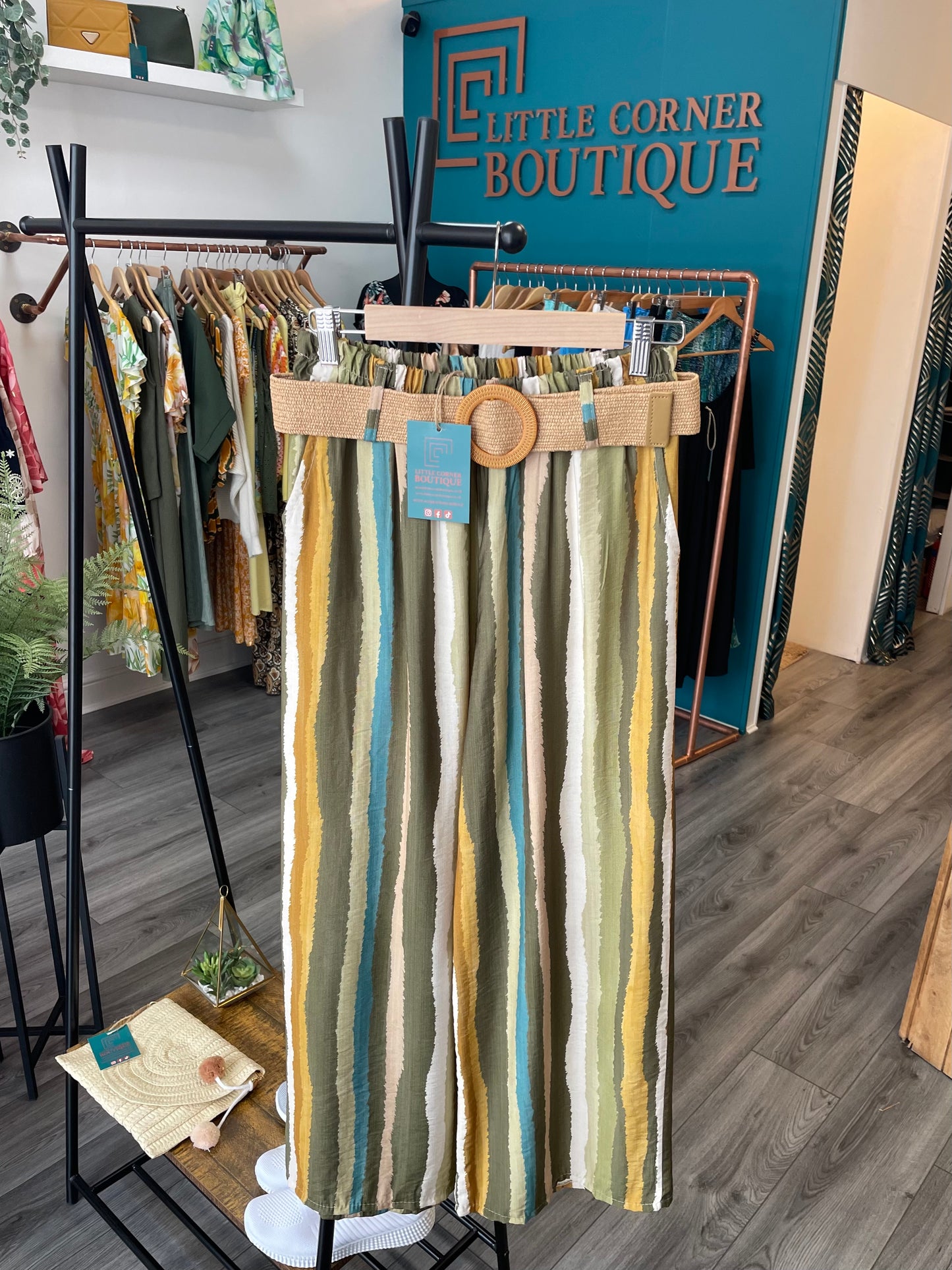 Striped Wide Leg Trousers