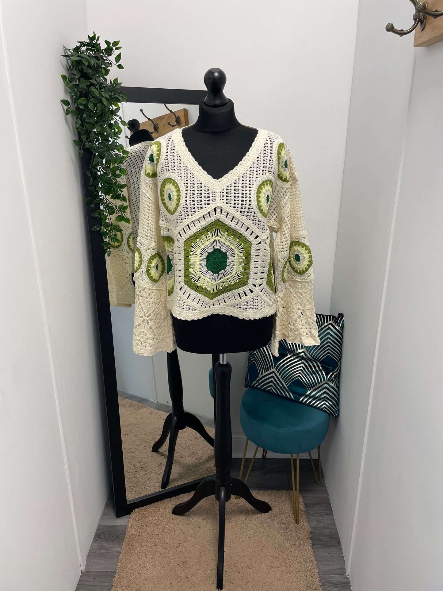Flare Sleeve Crochet Tops