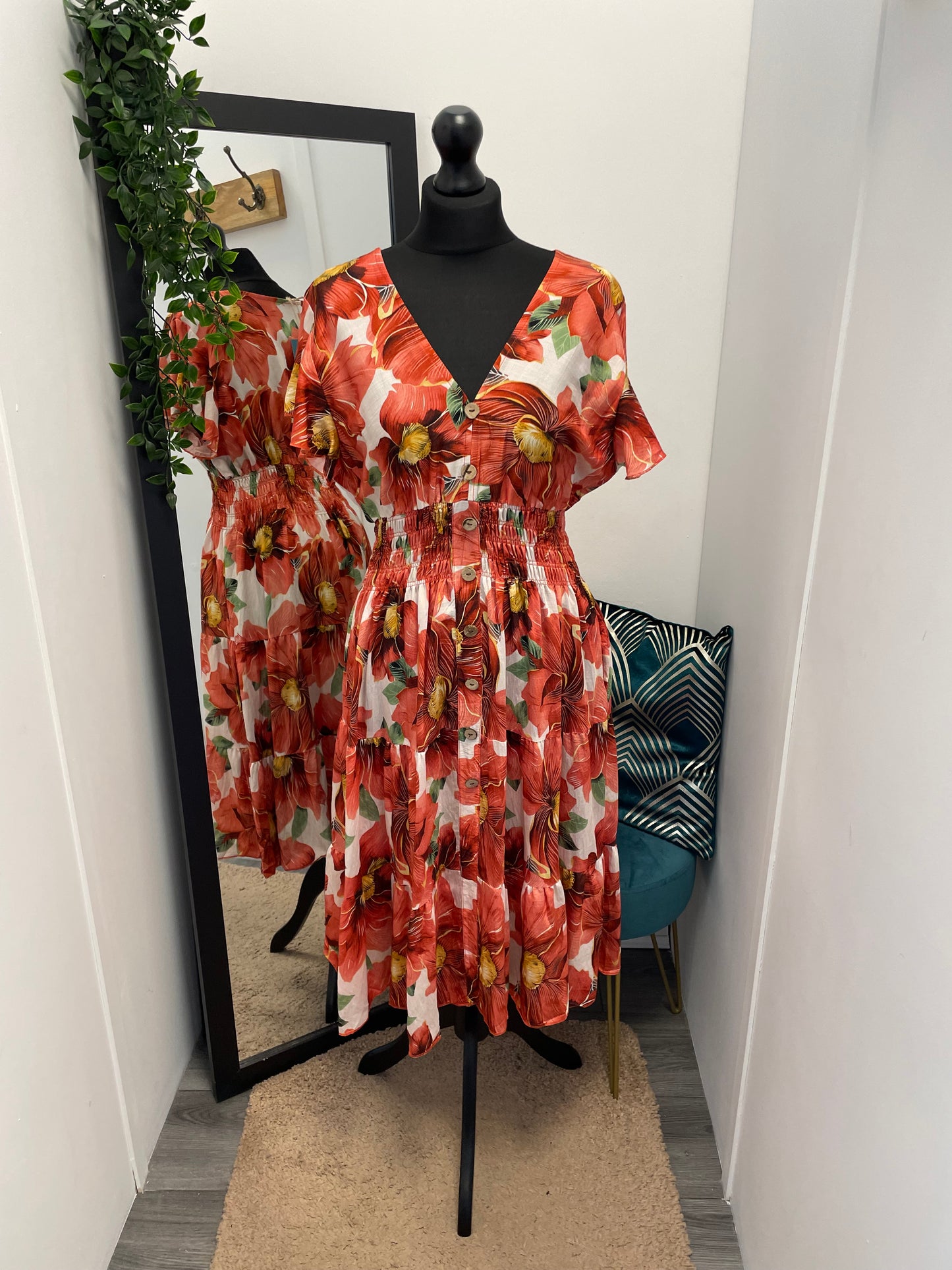 V-Neck Midi Dresses