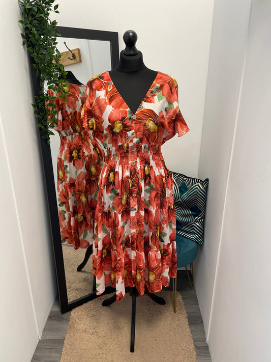 V-Neck Midi Dresses