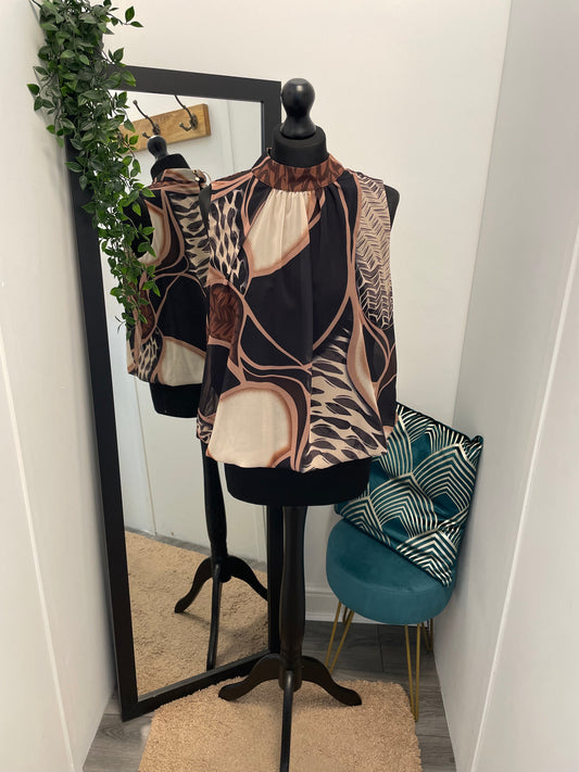 Sleeveless High Neck Blouses