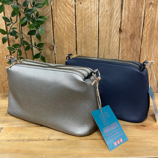 Triple Zipped Crossbody Bags