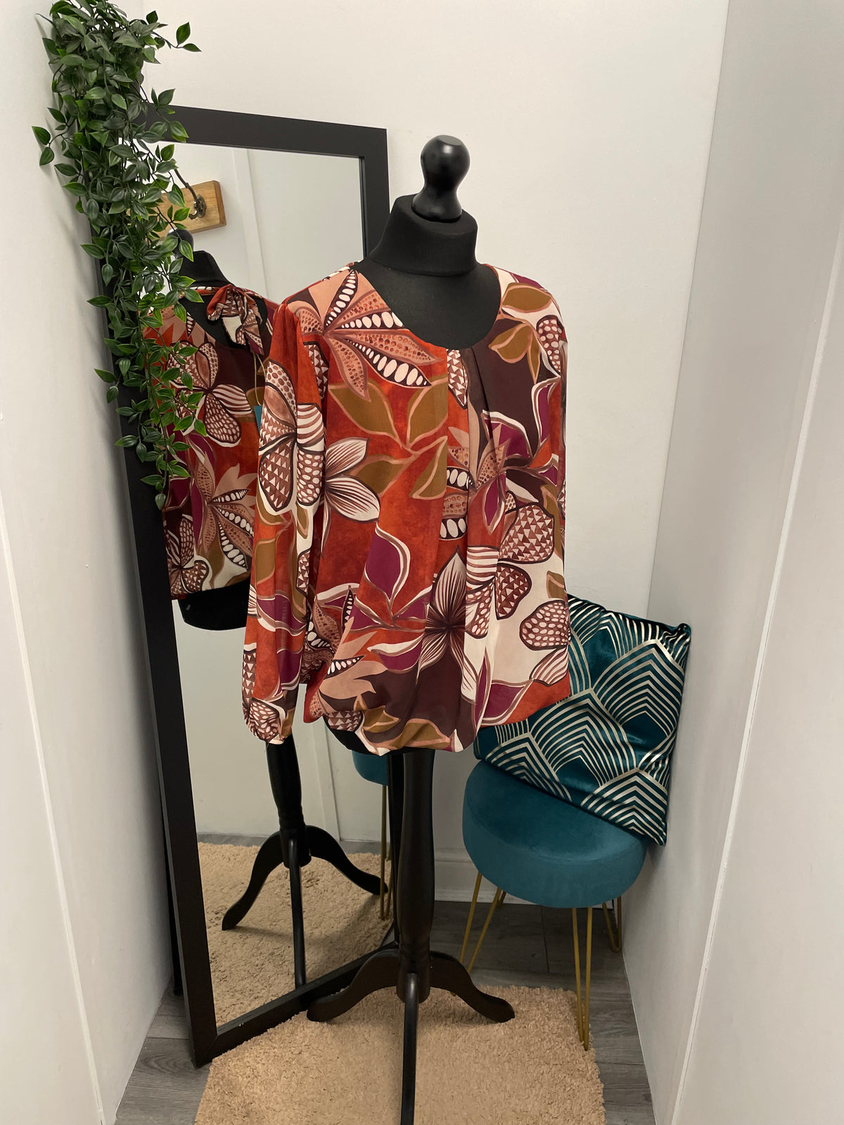 Printed Tie Back Blouses