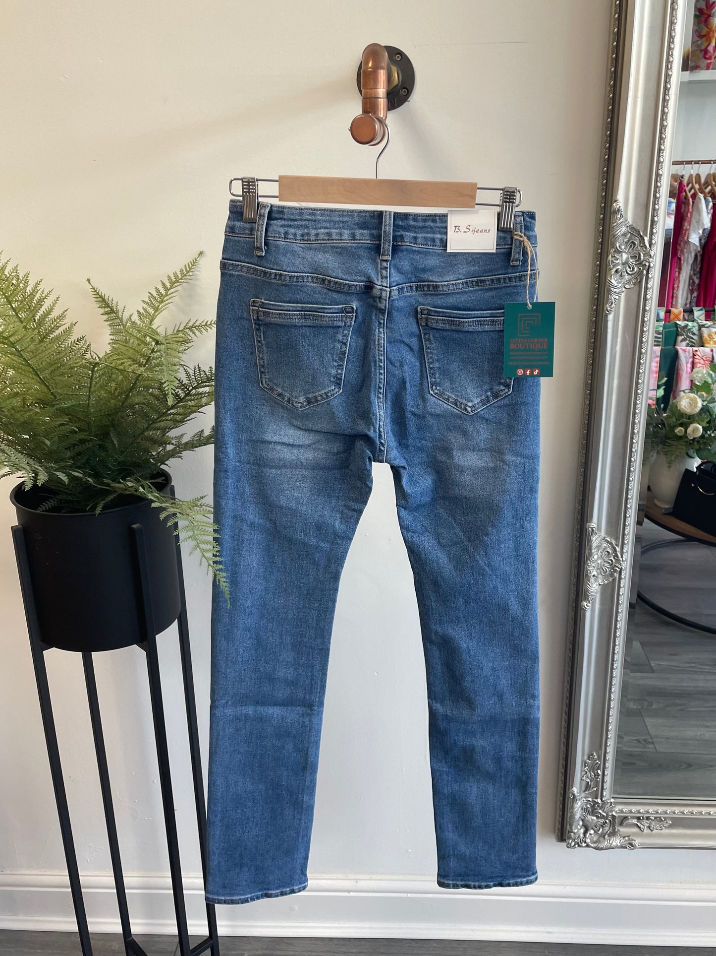 Straight Leg Denim Jeans