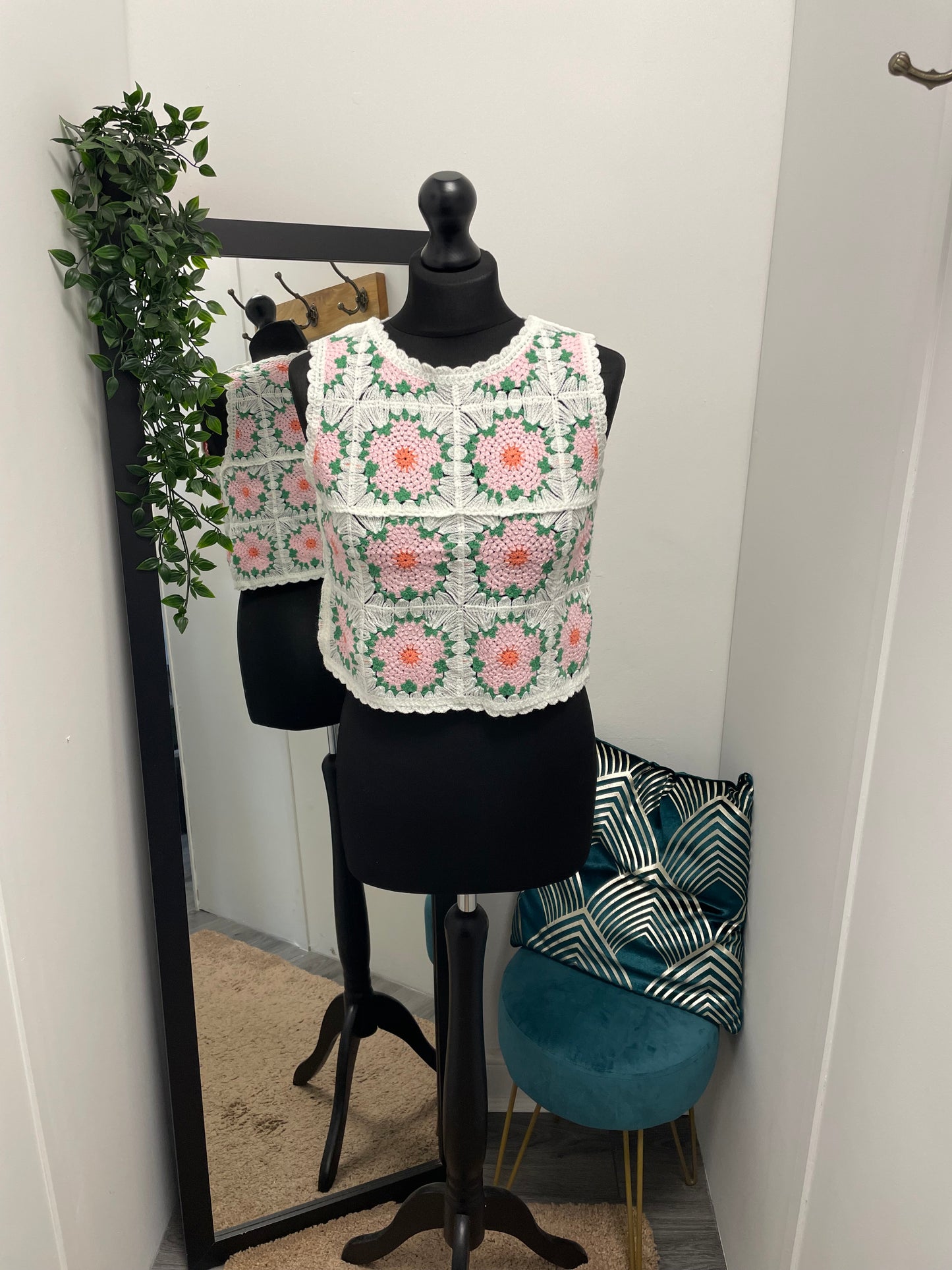 Floral Crochet Vest Tops