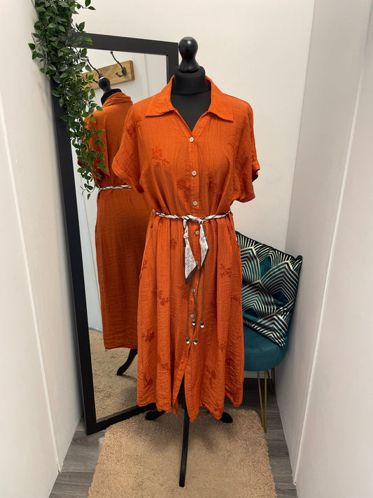 Embroidered Shirt Dresses
