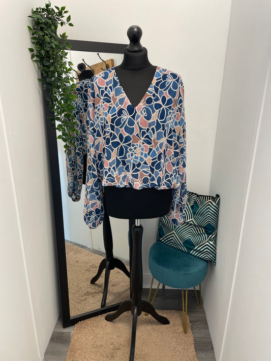 Floral Bubble Hem Blouses