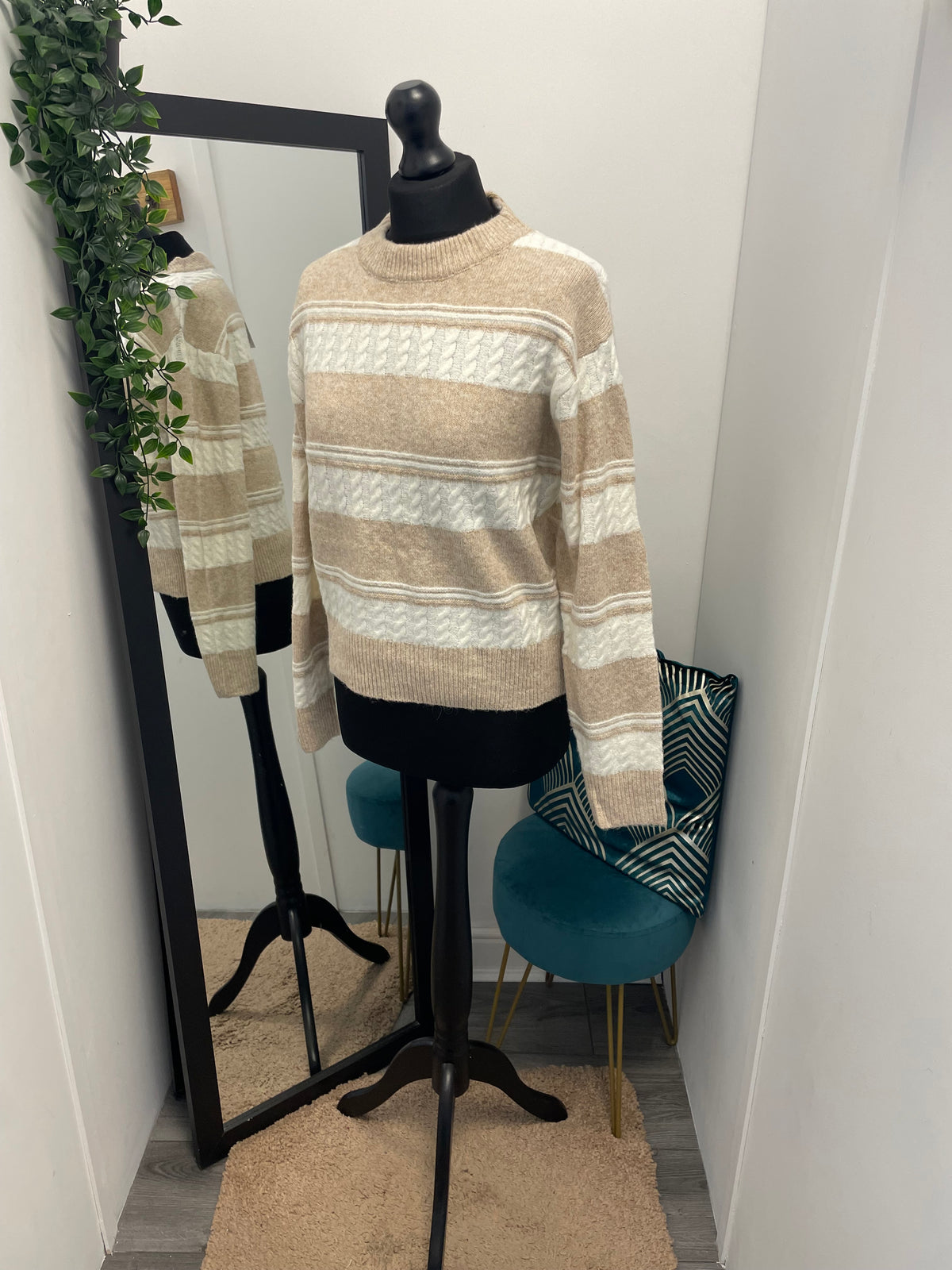 Striped Cable Knit Jumpers