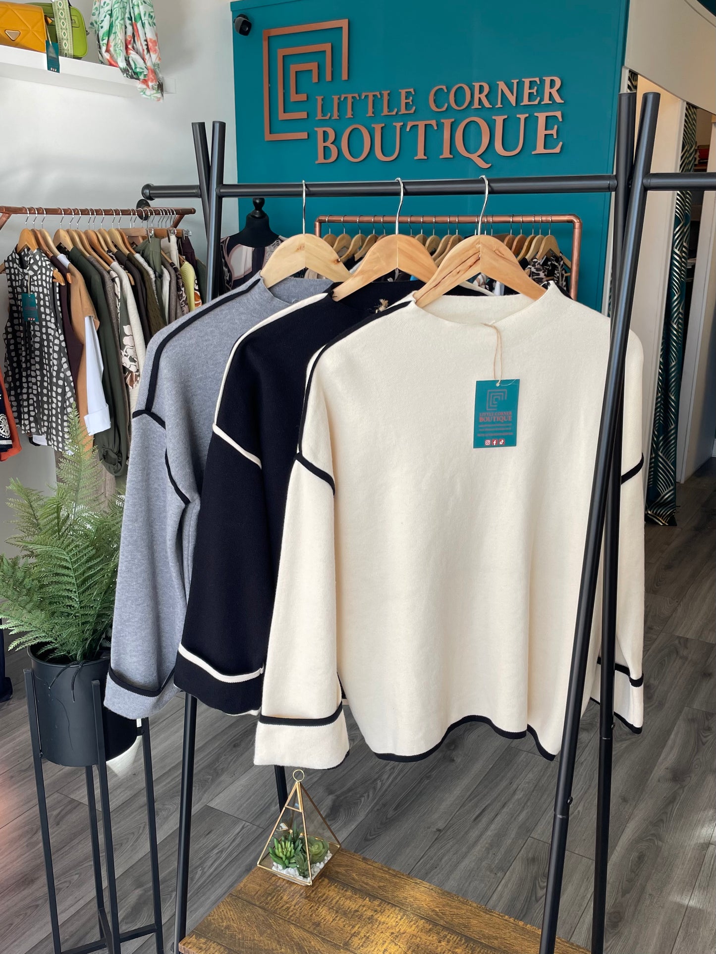 Pin Stripe Contrast Jumpers