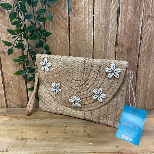 Floral Shell Straw Bags