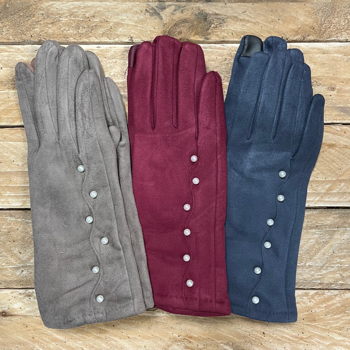 Side Pearl Detail Gloves