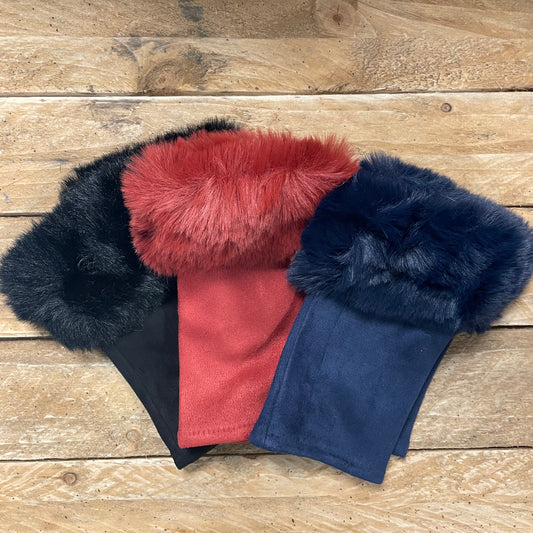 Faux Fur Fingerless Gloves