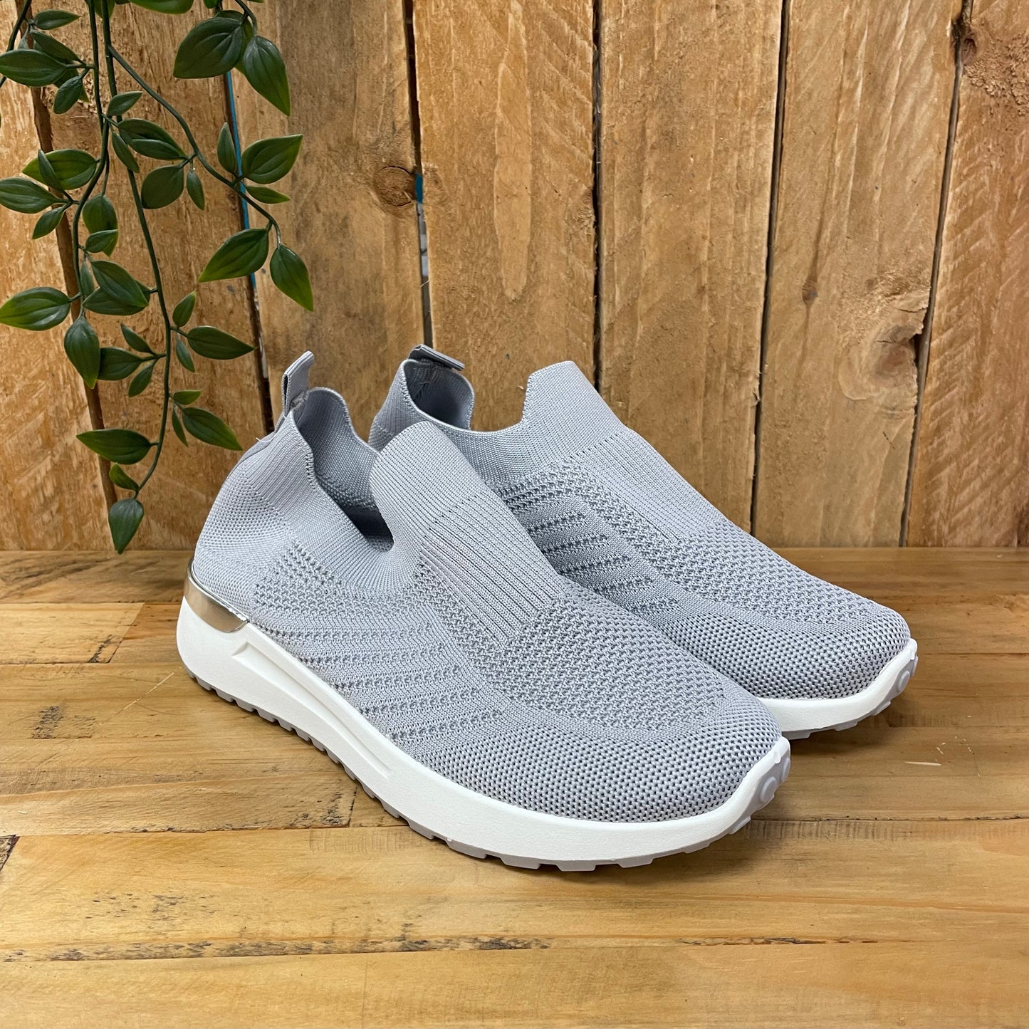 Grey Silver Trainers