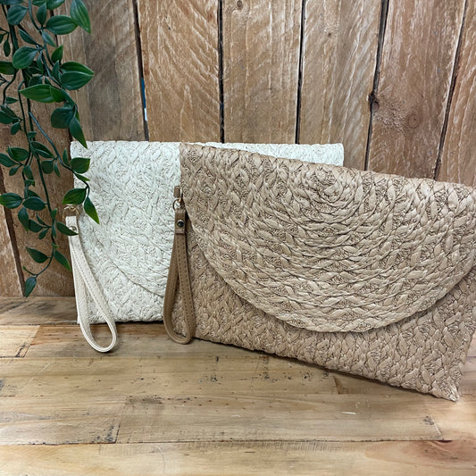 Plain Clutch Straw Beach Bags