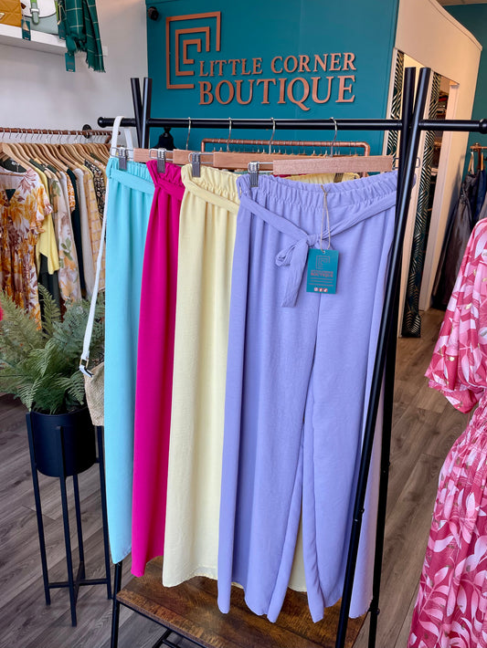 Tied Wide Leg Summer Trousers