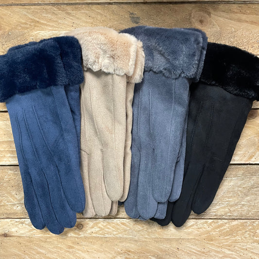 Faux Fur Lined Gloves