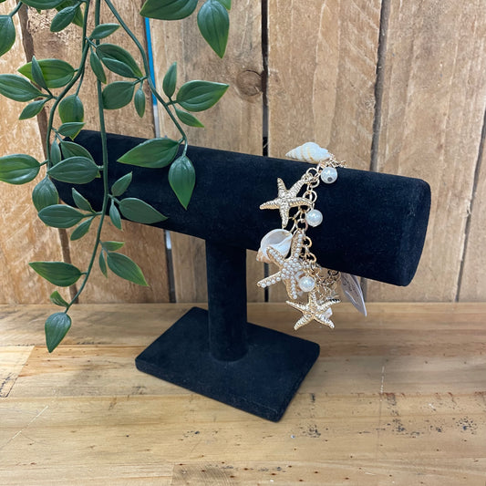 Gold Pearl & Shell Bracelet