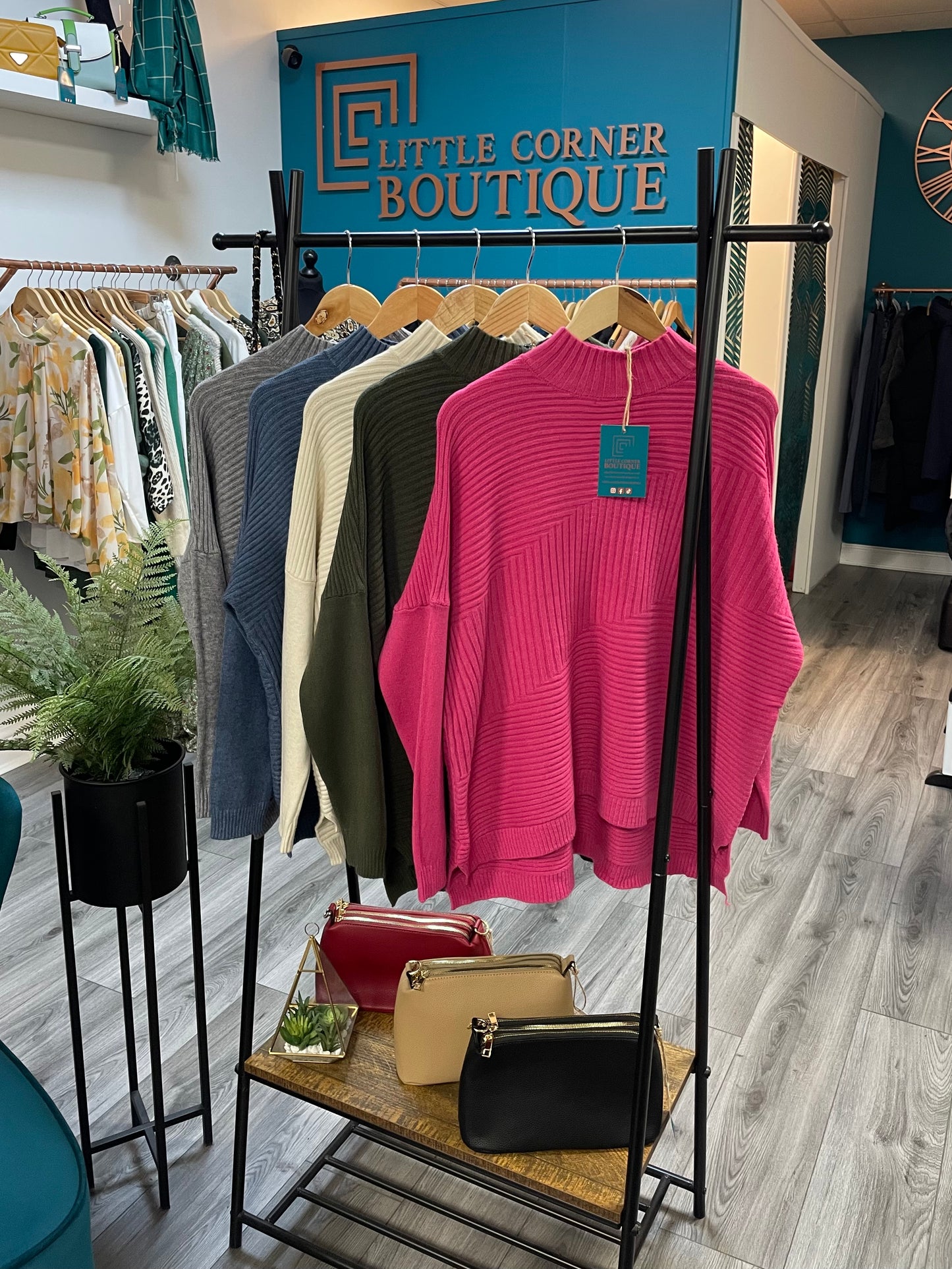 High Neck Ribbed Jumpers