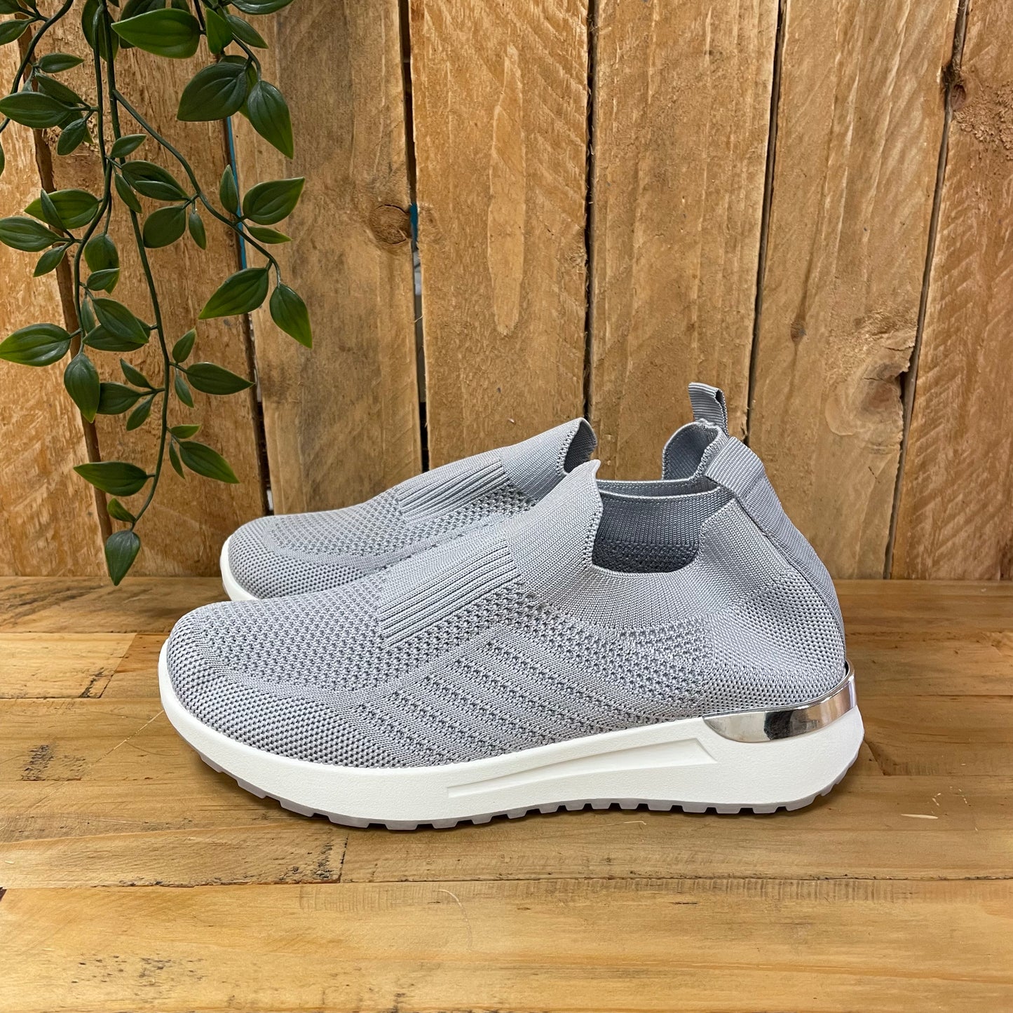 Grey Silver Trainers