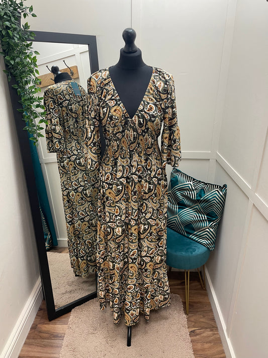 Autumnal Print Maxi Dress