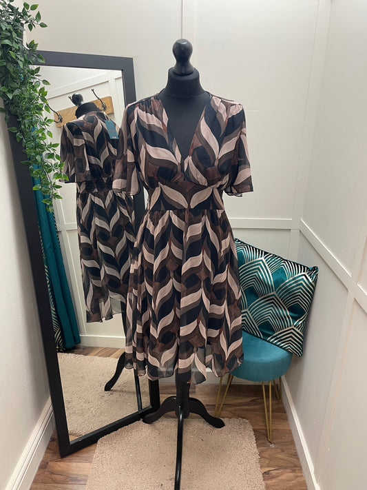Printed Mesh Midi Dresses