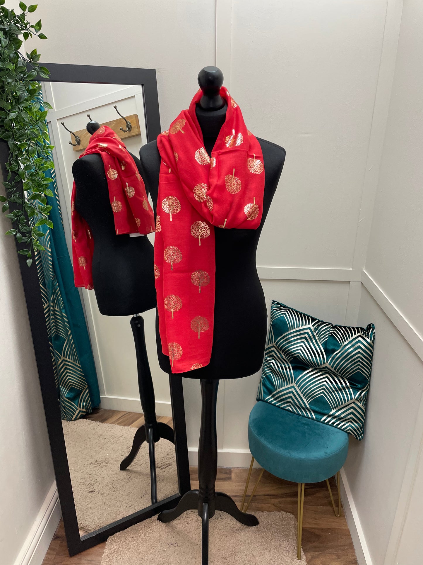 Metallic Tree Print Scarves