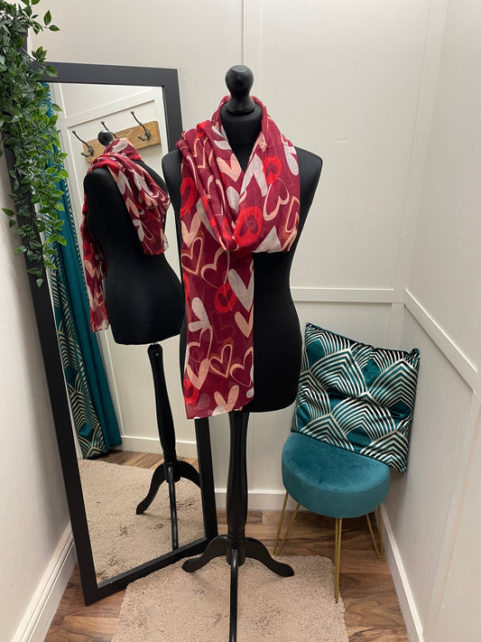 Heart Print Scarves