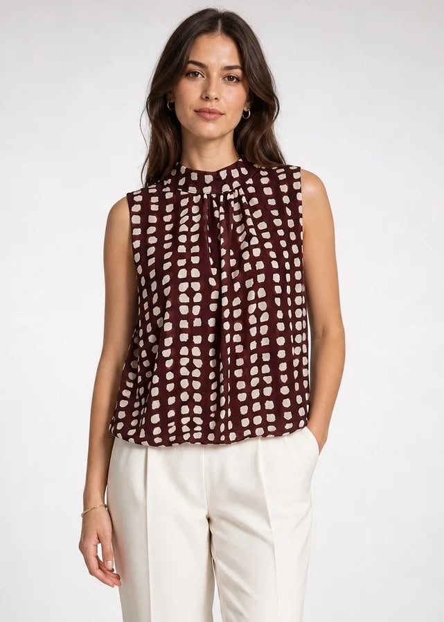 Sleeveless High Neck Blouses