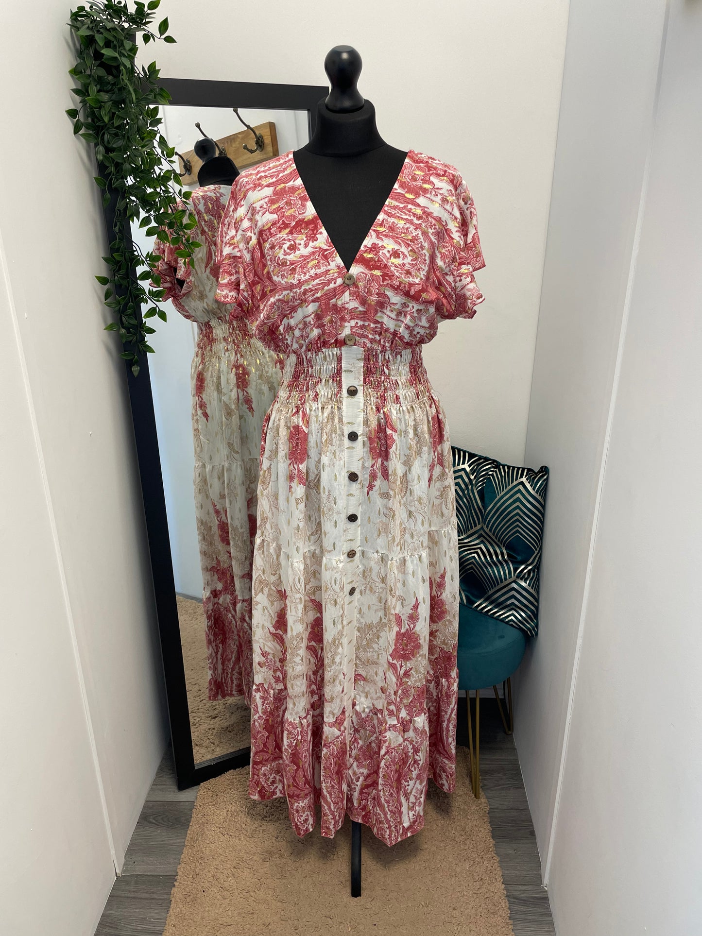 Printed V-Neck Maxi Dresses