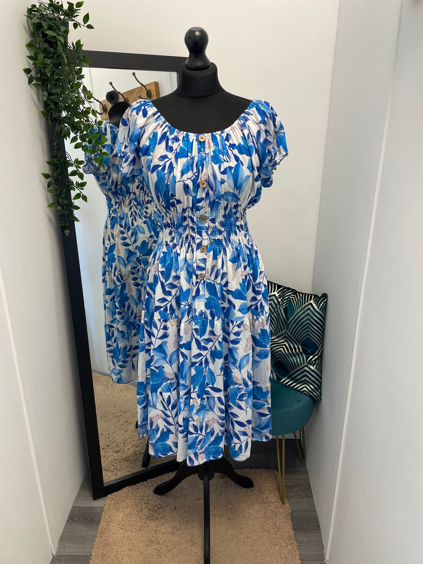 Bright Bardot Midi Dresses