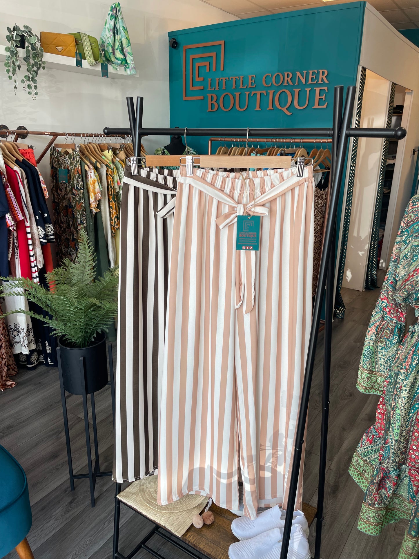 Wide Striped Summer Trousers