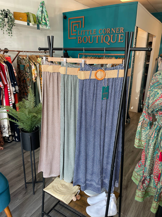 Striped Wide Leg Trousers