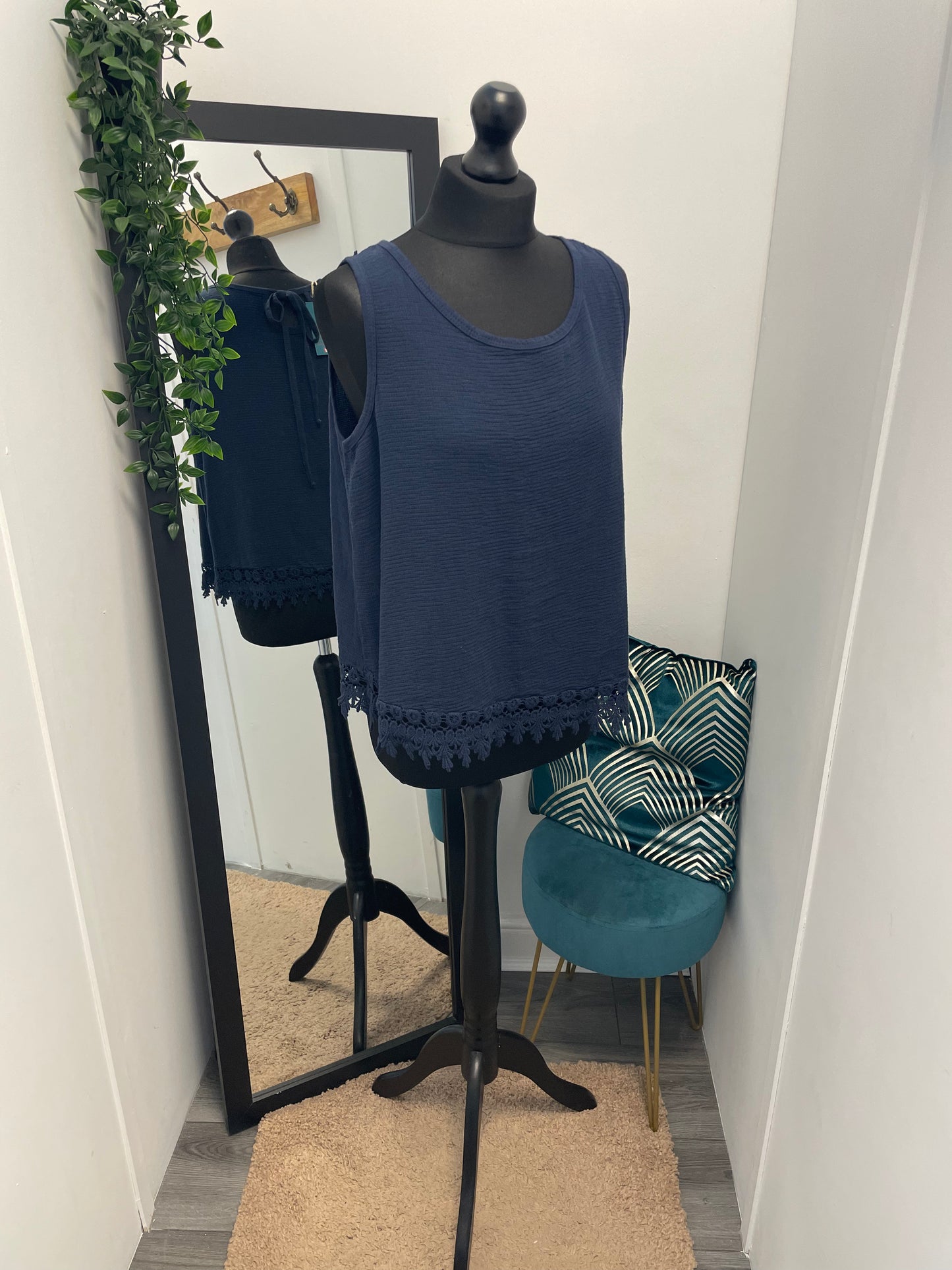 Lace Trim Vest Tops