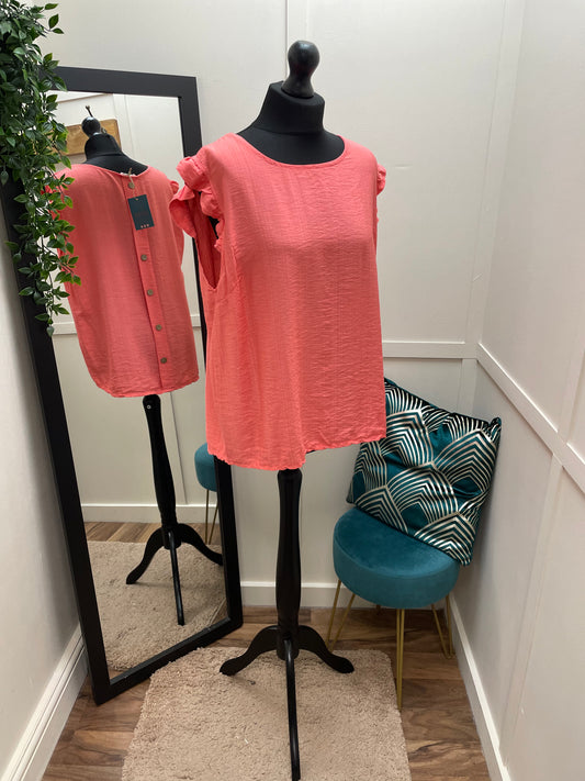 Button Back Frill Tops
