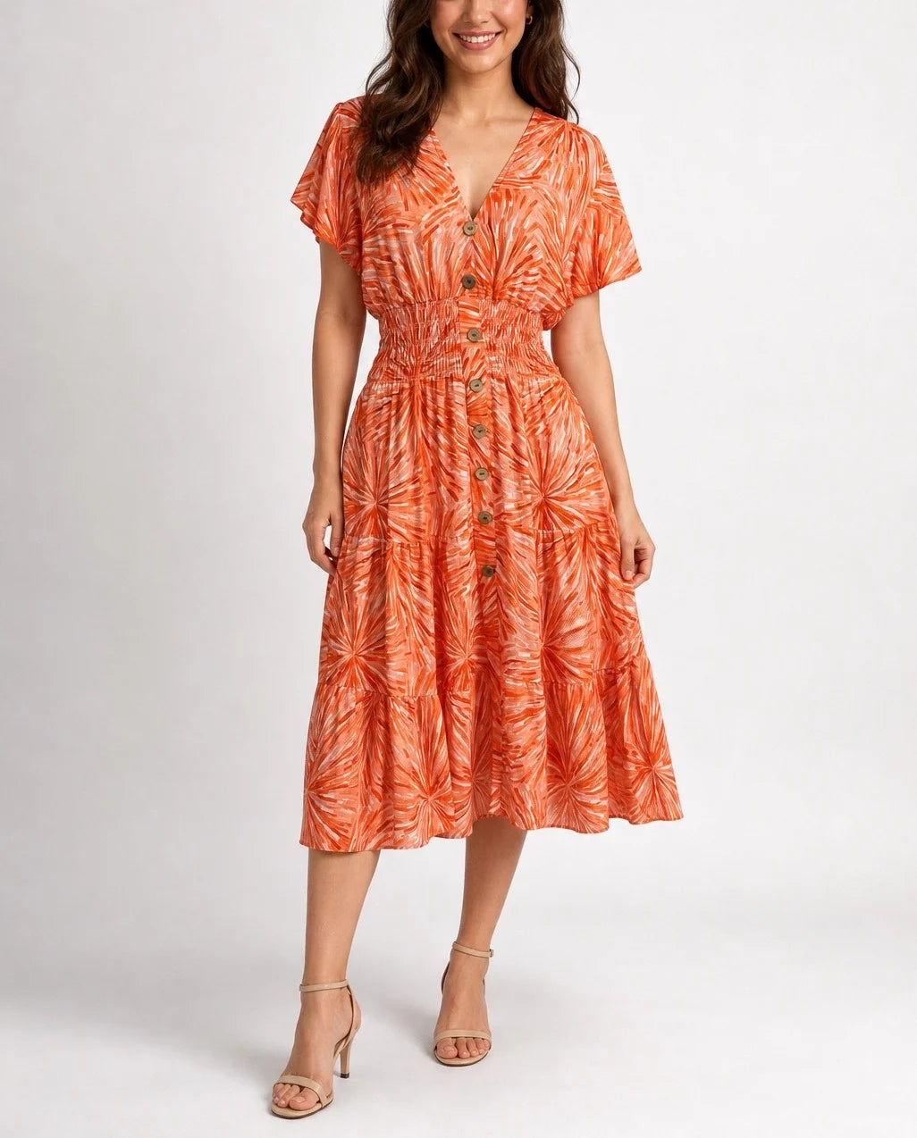 V-Neck Midi Dresses