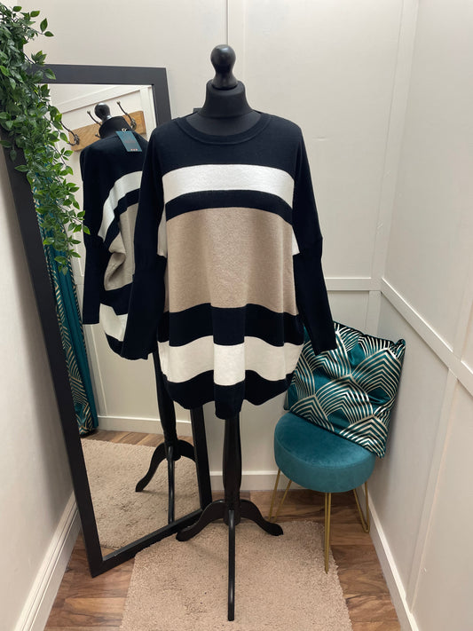 Striped Colour Blocked Jumpers