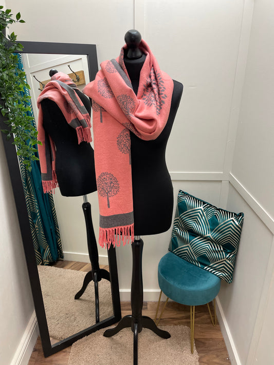 Soft Tassel Tree Print Scarves