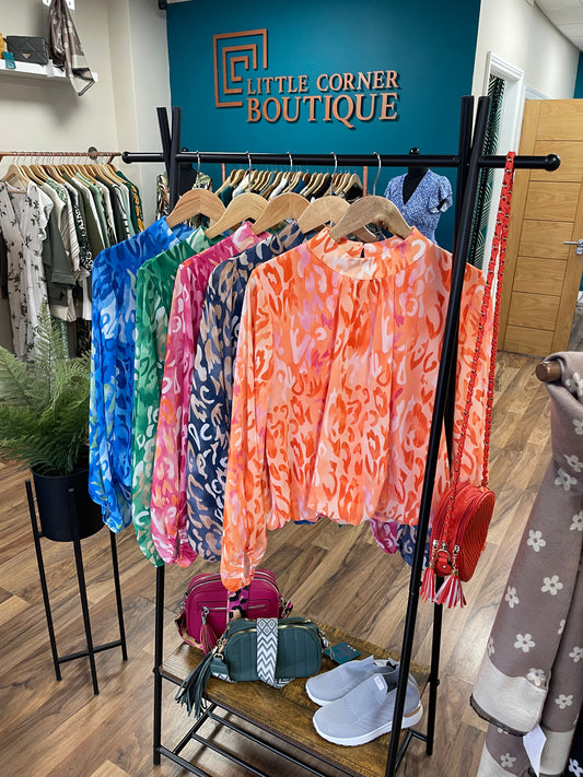 Summer Print High Neck Blouses