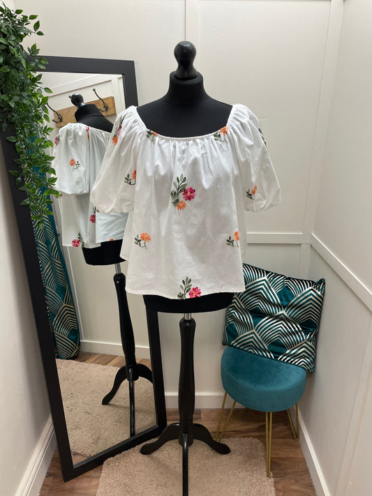 Floral Embroidered Tops