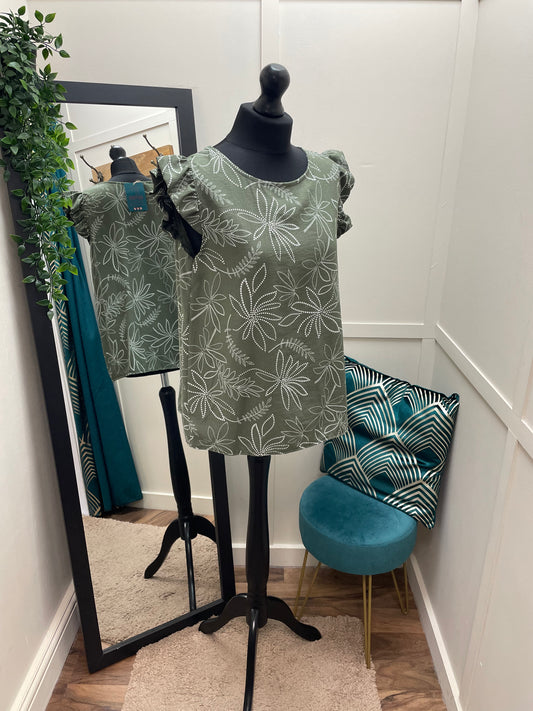 Dot Print Frill Tops