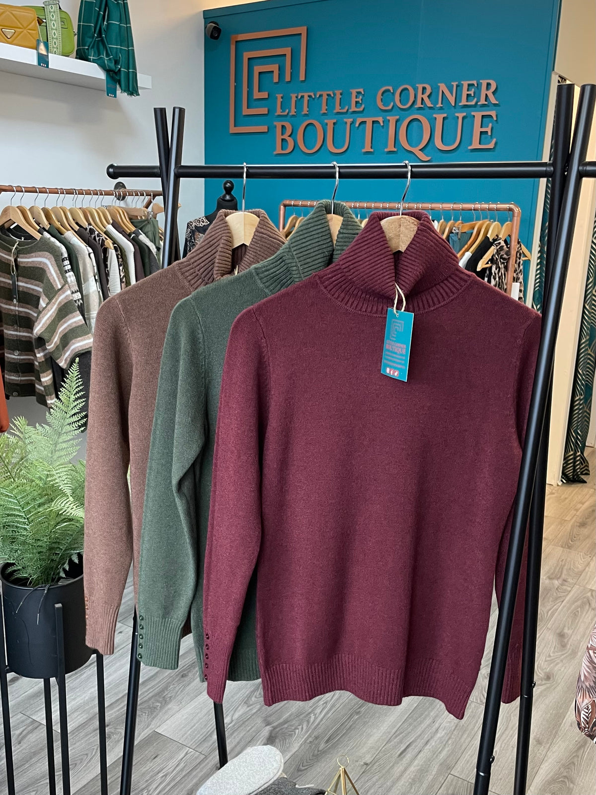 Button Sleeve Knit Tops