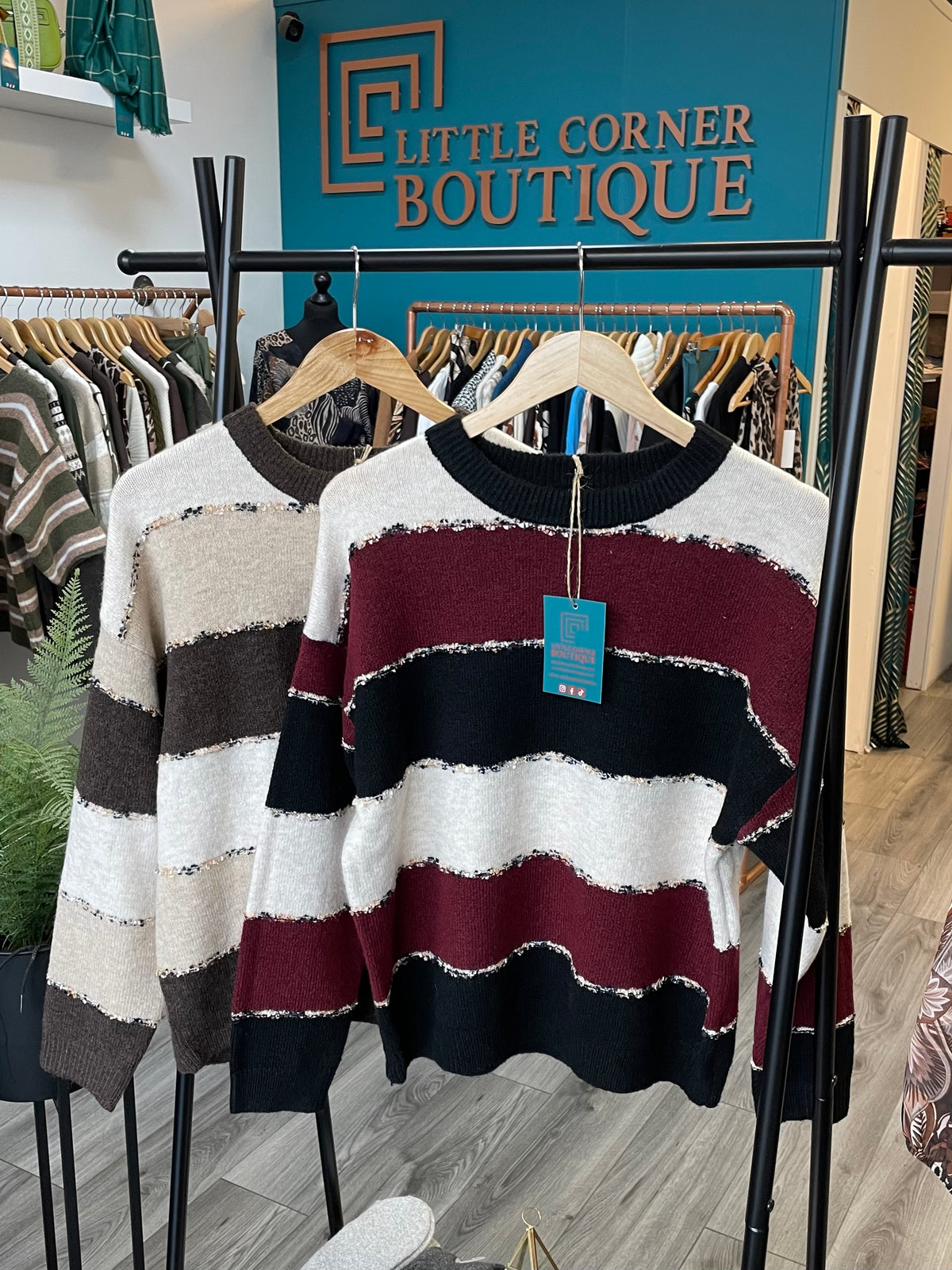 Striped Trim Jumpers