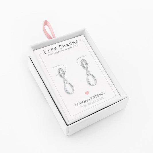Life Charms Silver Drop  Earrings