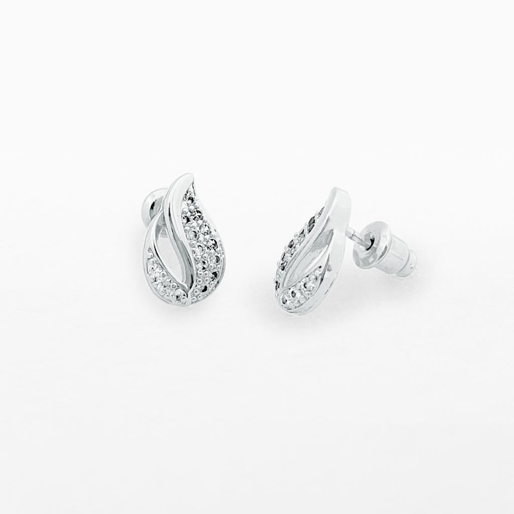 Life Charms Silver Leaf Drop Earrings